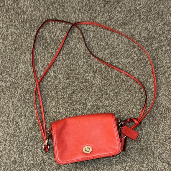Coach Red Leather Crossbody Bag - Picture 1 of 12